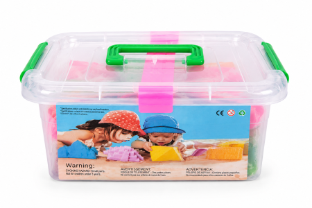 Nisip kinetic pentru modelaj cu cutie de depozitare, multiple culori și forme incluse [1]
