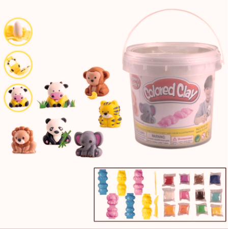 Cadouri dupa Buget - Set plastilină Colored Clay – 12 culori vibrante cu 6 forme pentru modelaj