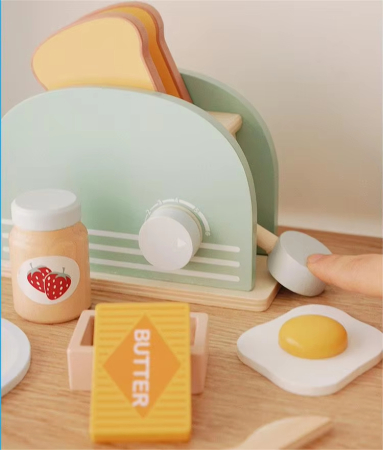 Set prăjitor de pâine cu mic dejun din lemn [3]