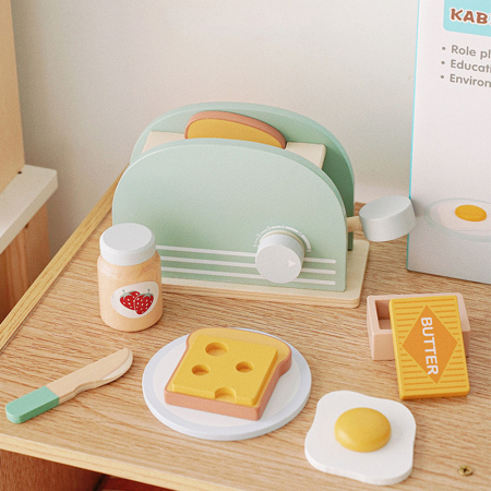 Set prăjitor de pâine cu mic dejun din lemn [2]