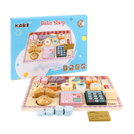 Jucarii de lemn - Set prajituri din lemn – 16 piese