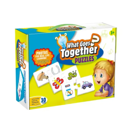 Cadouri dupa Buget - Set puzzle educativ 2-în-1 „What Goes Together” – asocieri logice din 2 piese
