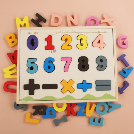 Set Puzzle litere si cifre cu sortare și taviță | ZukiToys.ro [2]