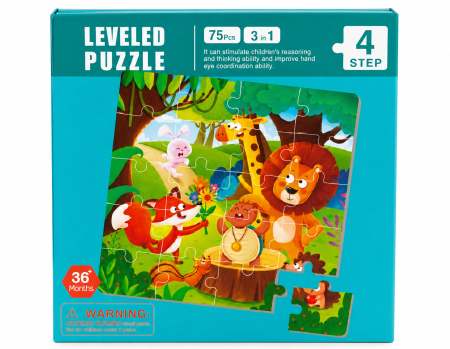 Cadouri dupa Buget - Set puzzle magnetic 3 în 1 cu animale, 75 piese
