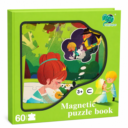 Jucarii pentru calatorii - Set Puzzle Magnetic ,,Povestea Prințului Broscoi" – 60 Piese