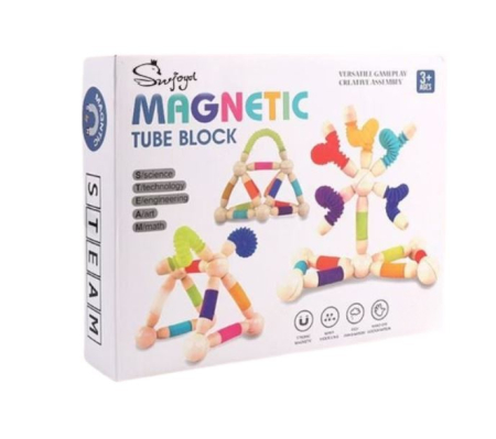 Set STEM magnetic – 64 piese cu bile și tuburi flexibile [0]