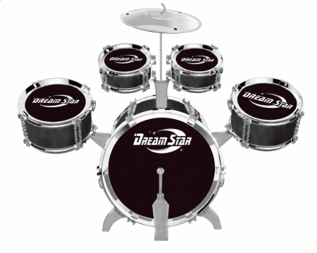 Toate Jucariile pentru Copii - Set 5 tobe Jazz Drum pentru copii cu scaun, cinel și bețe