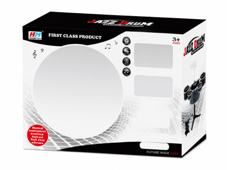 Set 5 tobe Jazz Drum pentru copii cu scaun, cinel și bețe [1]