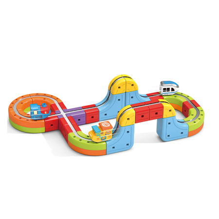 Toate Jucariile pentru Copii - Set tren cu traseu magnetic si circuit 3D – 26 piese