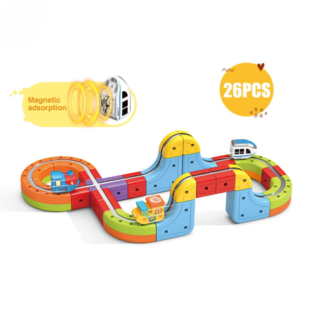 Set tren cu traseu magnetic si circuit 3D – 26 piese [5]