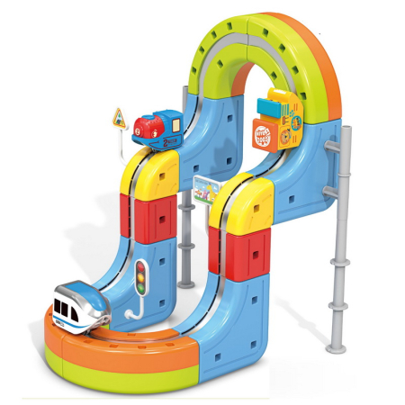 Cadouri de Sarbatori - Set tren cu traseu magnetic si circuit 3D – 31 piese