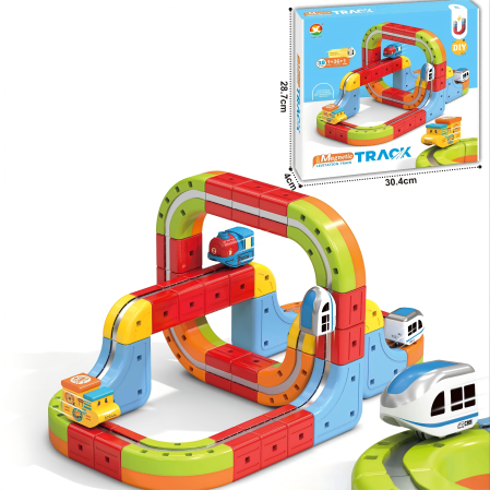 Set tren cu traseu magnetic si circuit 3D – 38 piese [3]