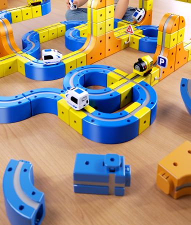 Set constructie tren magnetic – 150 piese, multifunctional [1]