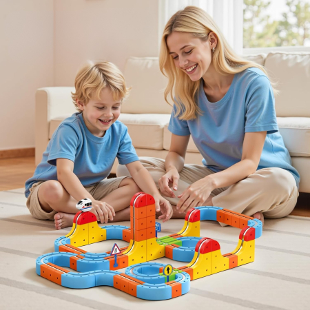 Set constructie tren magnetic – 79 piese, multifunctional [2]