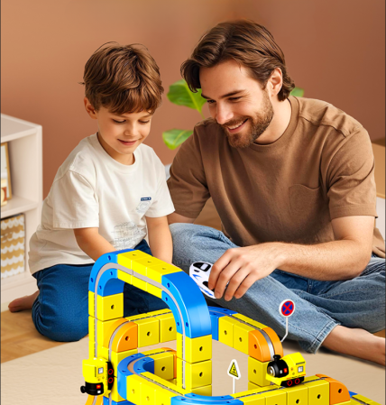 Set constructie tren magnetic – 126 piese, multifunctional [1]