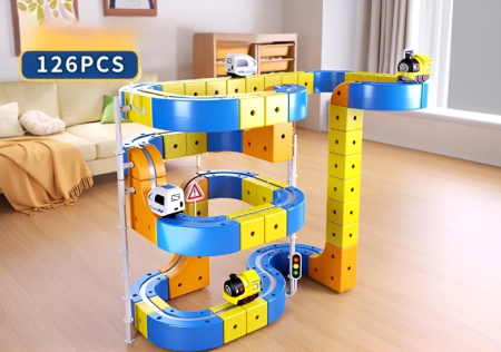 Set constructie tren magnetic – 126 piese, multifunctional [3]