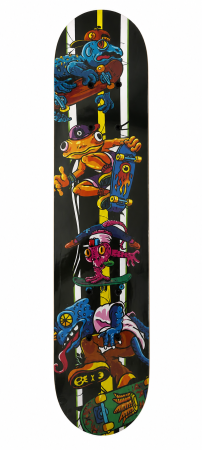 Role si Skateboard - Skateboard din lemn model Graffiti Reptile Street Art - 60 cm