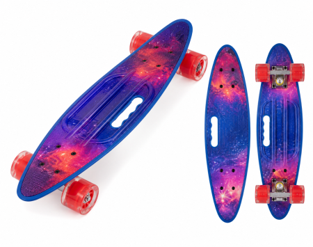 Skateboard tip Mini Cruiser cu mâner - Model Galaxy Storm [0]