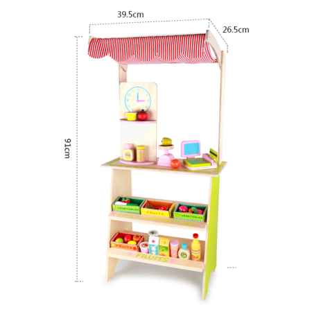 Stand de joacă din lemn cu fructe și legume – Piața copiilor cu accesorii [5]