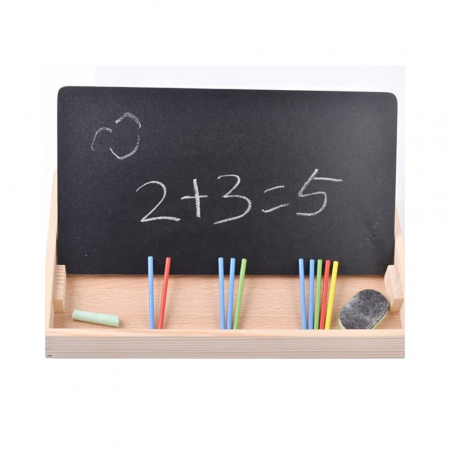 Tabla educativa din lemn 2 in 1 – Scris, desen si invatare matematica pentru copii [2]