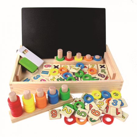 Tabla educativa din lemn Montessori – cifre, numarare si operatii matematice pentru copii [1]