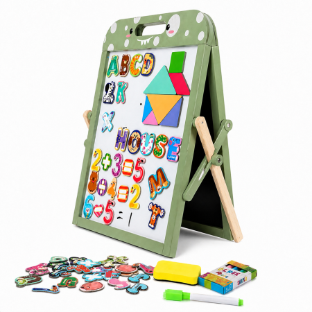 Tablă magnetică educativă cu suport și accesorii - Verde [1]