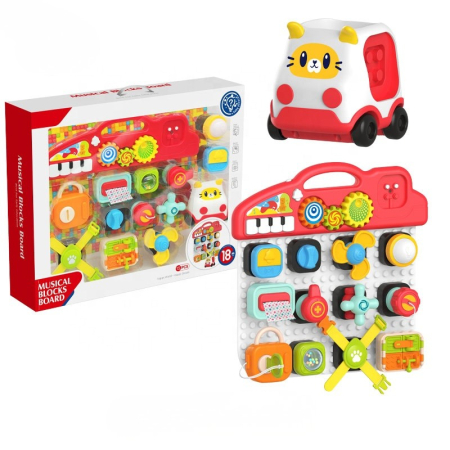 Jucarii pentru Fete - Tablă senzorială interactivă pentru copii cu 15 elemente 6+