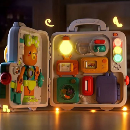 Tablă senzorială Montessori cu LED și activități interactive [4]