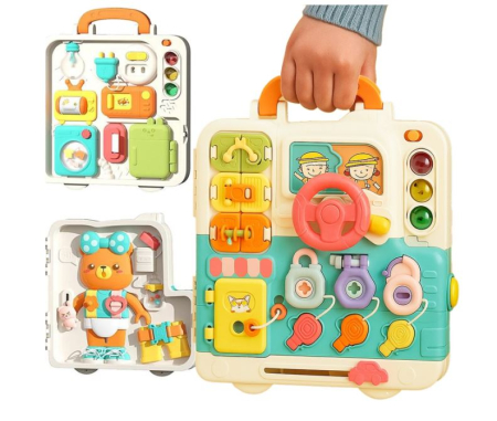 Tablă senzorială Montessori cu LED și activități interactive [2]
