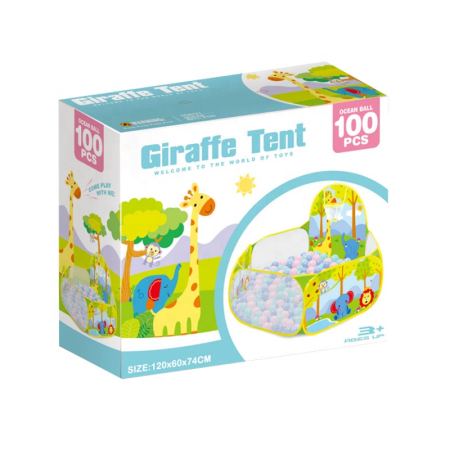 Tarc de Joaca cu Imprimeu Girafa + 100 Mingiuțe [1]