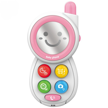 0–12 luni - Telefon pentru bebeluși cu lumini si sunete - Roz