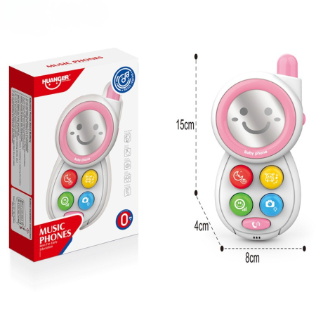 Telefon pentru bebeluși cu lumini si sunete - Roz [2]