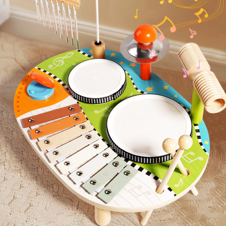 Toba Muzicala din Lemn – Set Instrumente Montessori 6-in-1 pentru Copii [3]