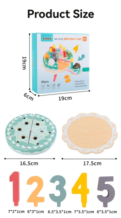Tort din lemn – jucărie Kabi - Montessori - 2+ [4]