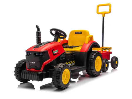 Tractor electric 3 în 1 cu remorcă și telecomandă parentală - Roșu ,12V [1]