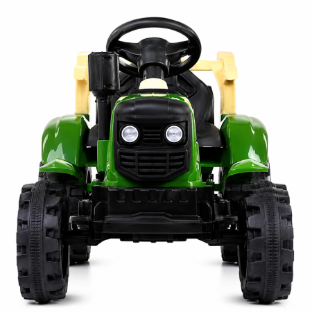 Tractor electric pentru copii 12V cu remorcă detașabilă și telecomandă parentală - Verde [3]
