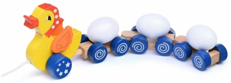 Trenul de Tras Montessori cu Rate si Oua din lemn [1]