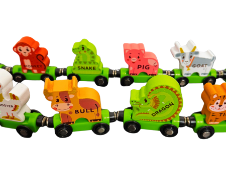 Trenulet magnetic cu animale detasabile - 3+ [2]