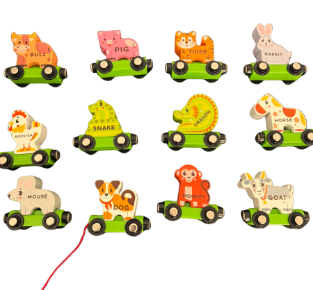 Cadouri dupa Buget - Trenulet magnetic cu animale detasabile - 3+