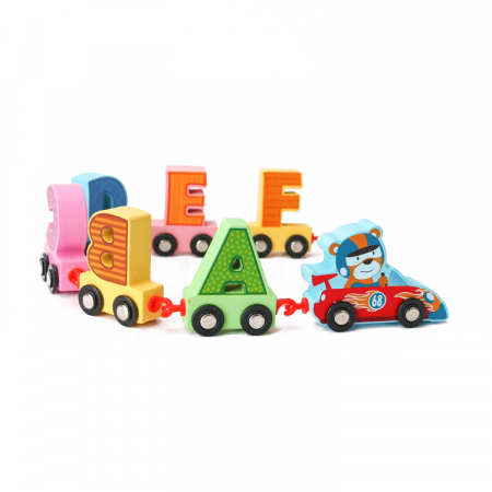 Trenulet magnetic din lemn cu cifre – Joc educativ Montessori | ZukiToys.ro [3]