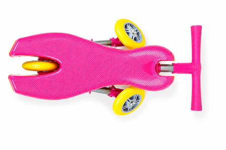 Tricicletă pliabilă Scooter Baby Bug Ride-On cu roți din silicon - Roz [2]