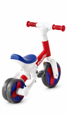 Tricicletă și bicicletă de echilibru 2 în 1, cu muzică, lumini și pedale detașabile - Albastru cu Roșu [1]