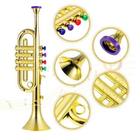 Trompetă muzicală pentru copii, 25 cm și 8 clape colorate [1]
