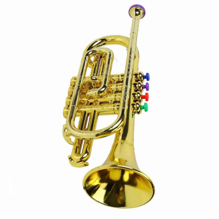 Trompetă muzicală pentru copii, 25 cm și 8 clape colorate [2]