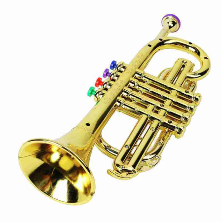Trompetă muzicală pentru copii, 25 cm și 8 clape colorate [4]