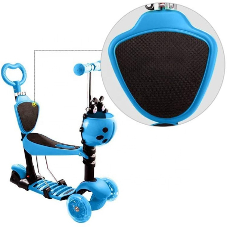 Trotinetă 5 în 1 buburuza cu scaunel – ( albastru ) [4]
