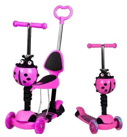 Trotinetă 5 în 1 buburuza cu scaunel – ( roz ) [1]