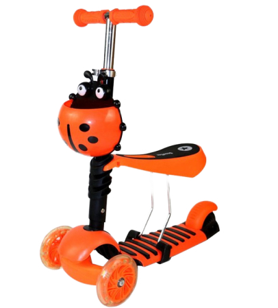 Trotinete & Triciclete pentru Copii - Trotineta copii 3‑in‑1 cu roti luminoase (portocaliu)