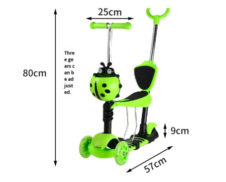 Trotinetă copii 5 în 1 cu scaunel – ( verde ) [2]