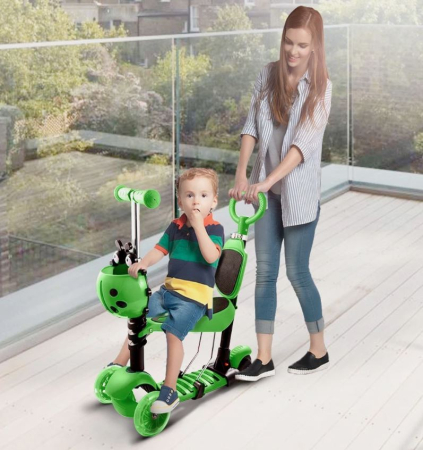 Trotinetă copii 5 în 1 cu scaunel – ( verde ) [4]